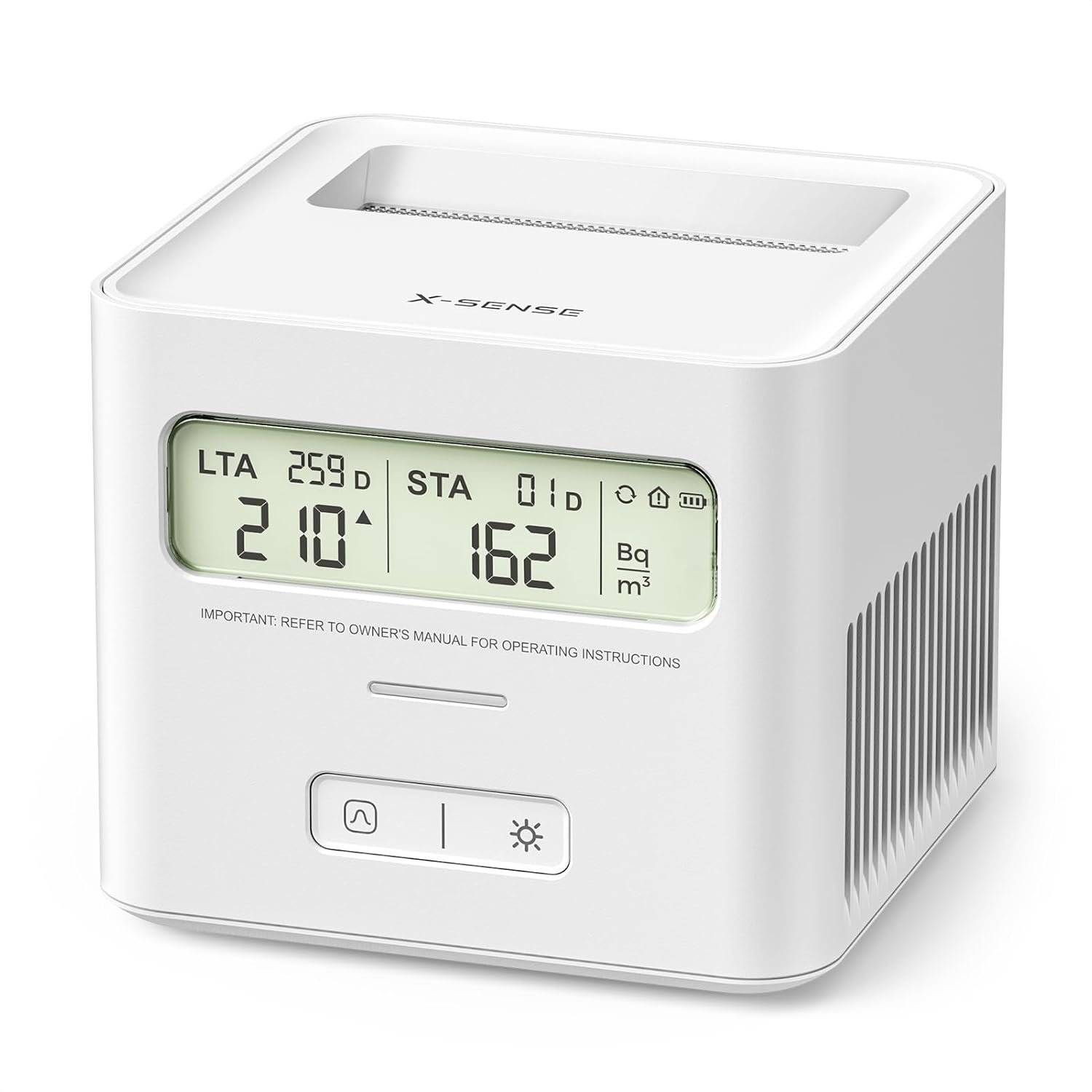 X-Sense Radon Detector for Home, Easy to Use, Zero Lab Fees, No Installation Required, Continuous Monitoring with Clear LCD Screen in pCi/L or Bq/m³, Battery Operated, XR0A-SR