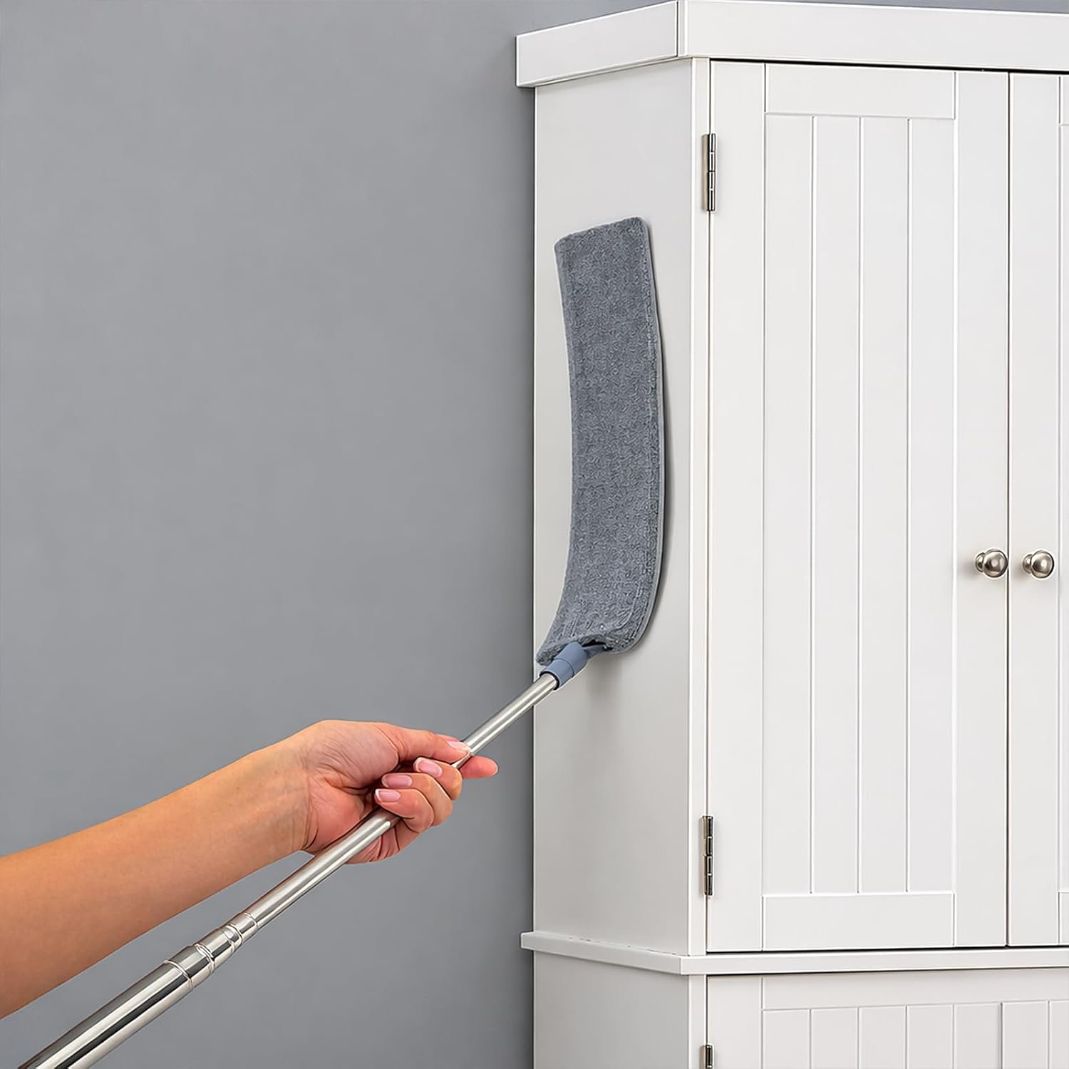 Retractable Gap Dust Cleaner with Extension Pole, Cleaning Tools with 3 Microfiber Dusting Cloths, Extendable Long Handle Duster for Cleaning Under Refrigerator Sofa Furniture Appliance - Image 3