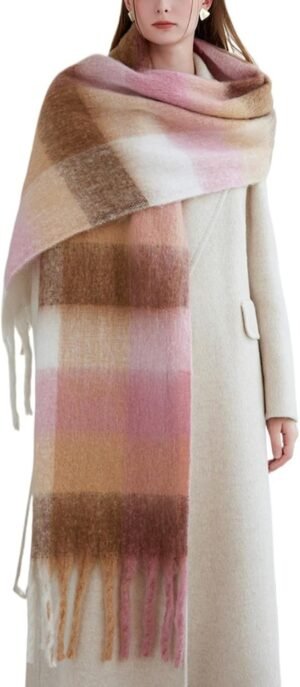 Chunky Scarf for Women Winter Plaid...