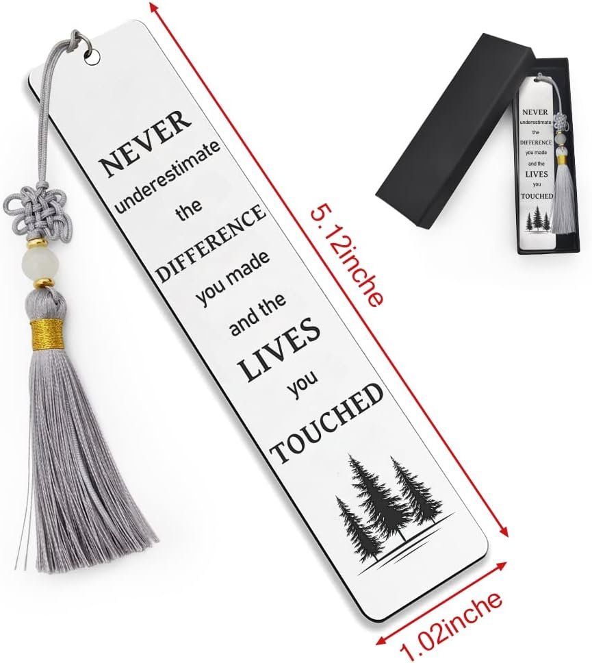 Ptzizi Inspirational Metal Engraved Bookmark with Tassel, Thank You Bookmark Clip for Women Men Friends Teachers Coworker Boss Book Lovers Retirement Graduation Christmas Birthday Gifts - Image 5