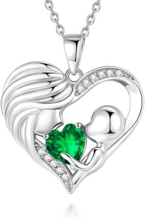 FANCIME Mom Birthstone Necklace Mot...