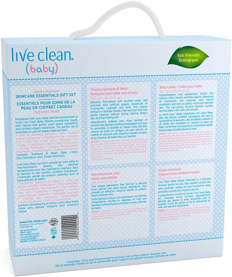 Live Clean Baby Gentle Moisture Baby Essentials Gift Set, 4 Count - Image 2