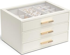 VLANDO Jewelry Box for Women, Glass...