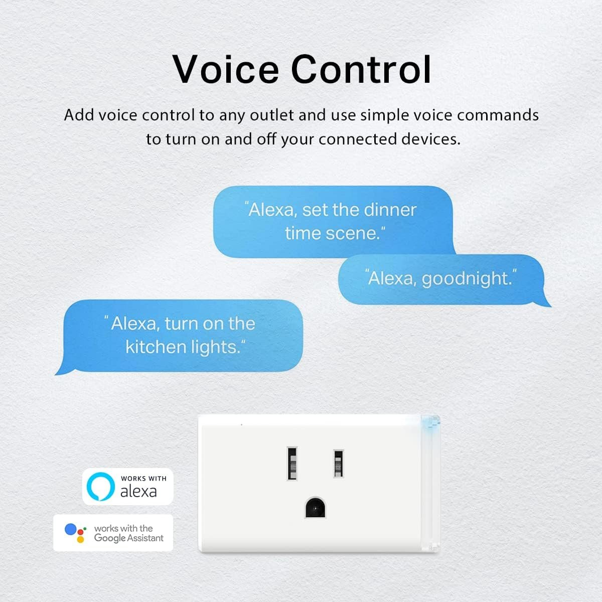 Kasa Smart Plug Mini by TP-Link (HS103P2) - Smart Home WiFi Outlet Works with Alexa, Echo and Google Home, No Hub Required, Remote Control, 2.4GHz WiFi Required, 15 Amp, UL Certified, 2-Pack, White - Image 3