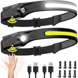 Headlamp Rechargeable 2PCS, 230° W...