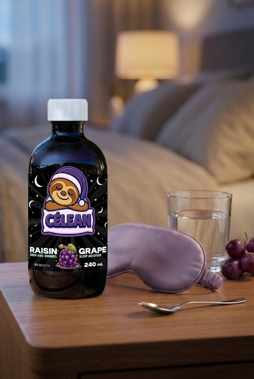 Celean Sleep Aid Syrup | Melatonin + L-Theanine + GABA | Grape Flavor | Relaxation & Sleep Support | 240 ml (Grapes) - Image 4