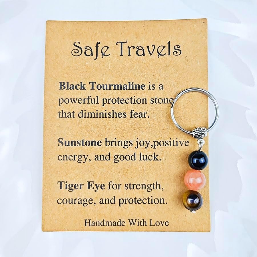Good Luck Gifts Keychains Healing Crystals Key Ring Inspirational Gift Protection Gifts Stress Relief Gift Keychain - Image 2