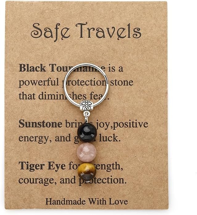 Good Luck Gifts Keychains Healing Crystals Key Ring Inspirational Gift Protection Gifts Stress Relief Gift Keychain
