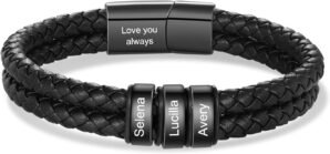 Personalized Leather Name Bracelet ...