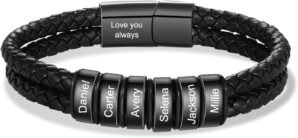 Personalized Leather Name Bracelet ...