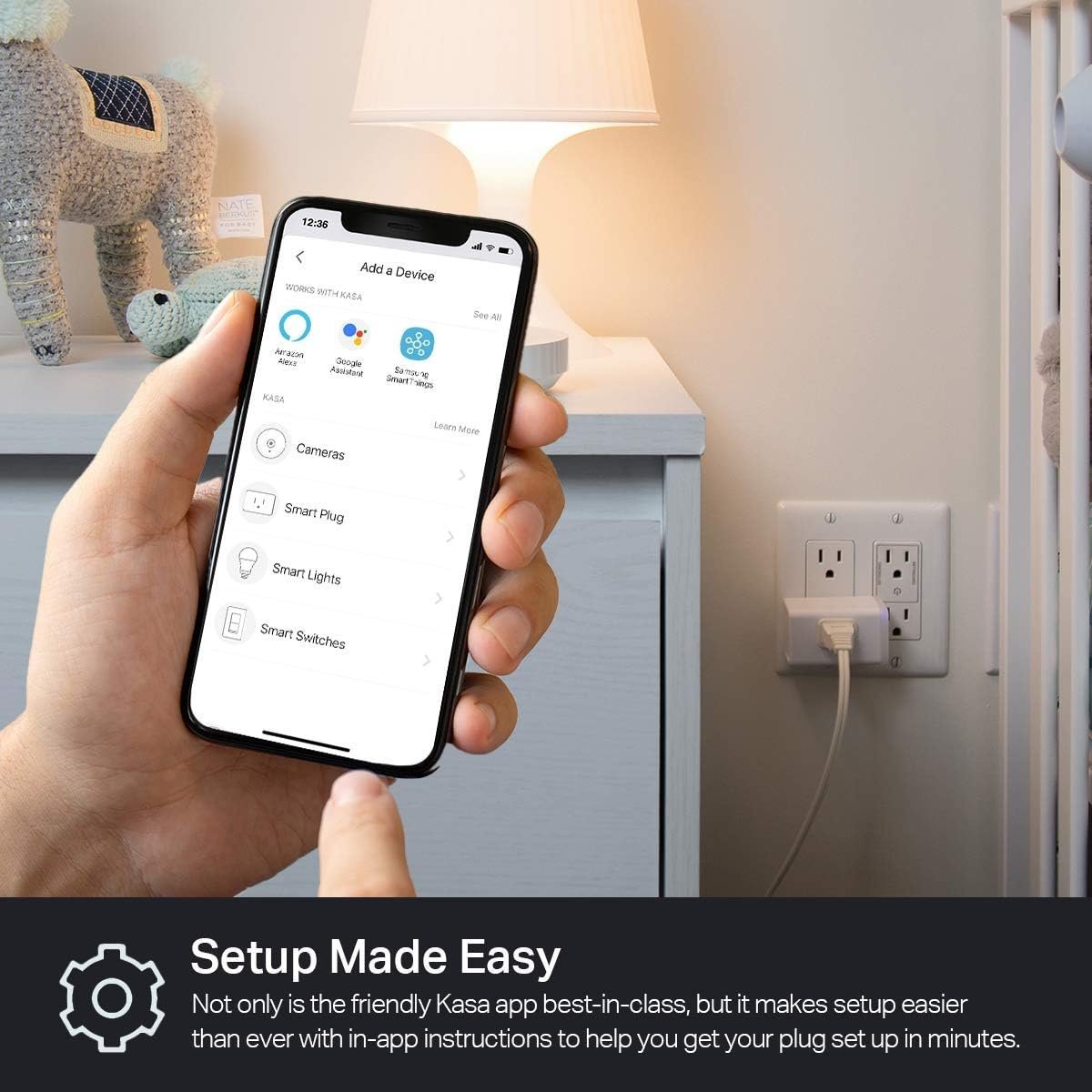 Kasa Smart Plug Mini by TP-Link (HS103P2) - Smart Home WiFi Outlet Works with Alexa, Echo and Google Home, No Hub Required, Remote Control, 2.4GHz WiFi Required, 15 Amp, UL Certified, 2-Pack, White - Image 7