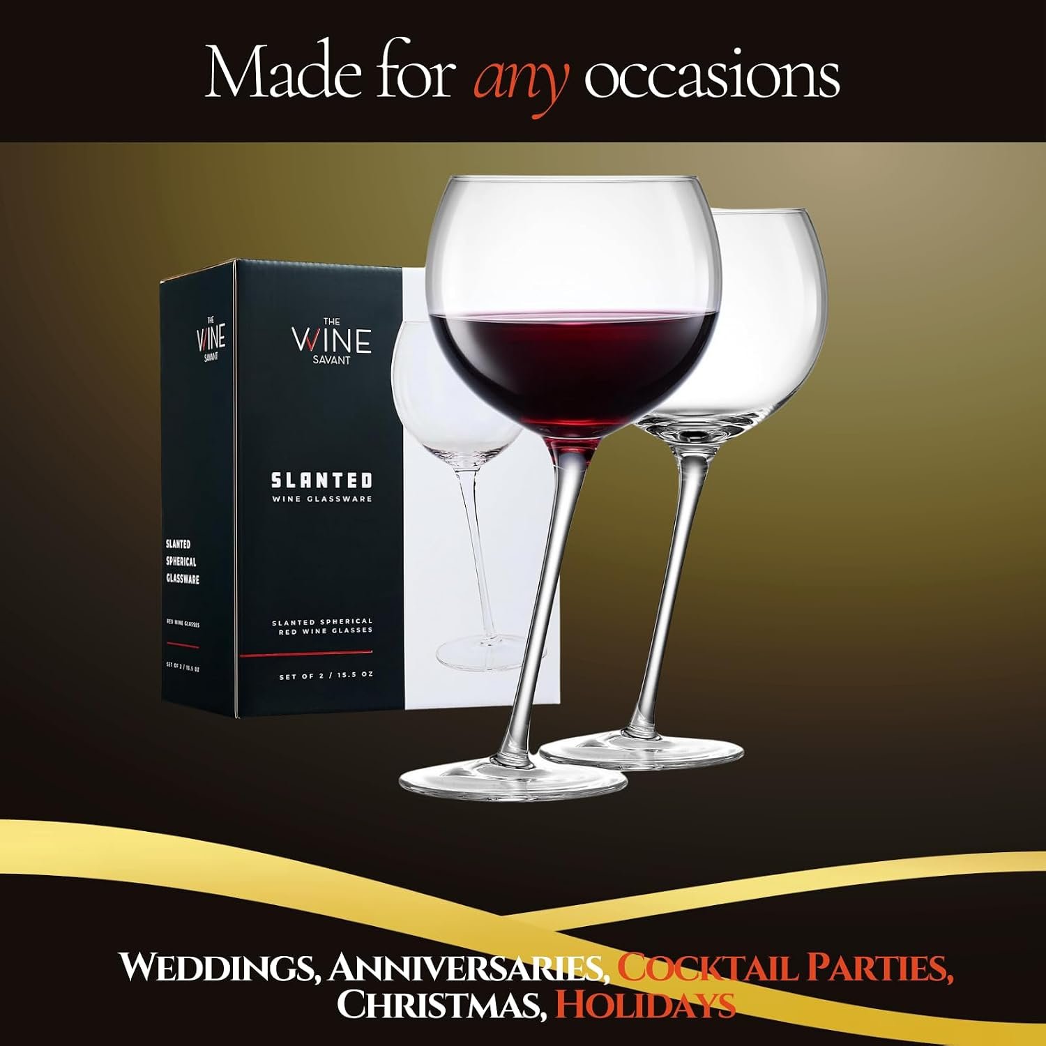 Drunk and Tipsy Funny Leaning Wine Glasses - Set of 2-15.5OZ Unique Wine Glasses for Red or White Wine - Humorous Novelty Drinkware for Parties, Bars, and Home Gift Idea - Dishwasher Safe Glassware - Image 6