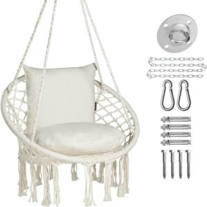 JoyView Macrame Hammock Chair Hangi...