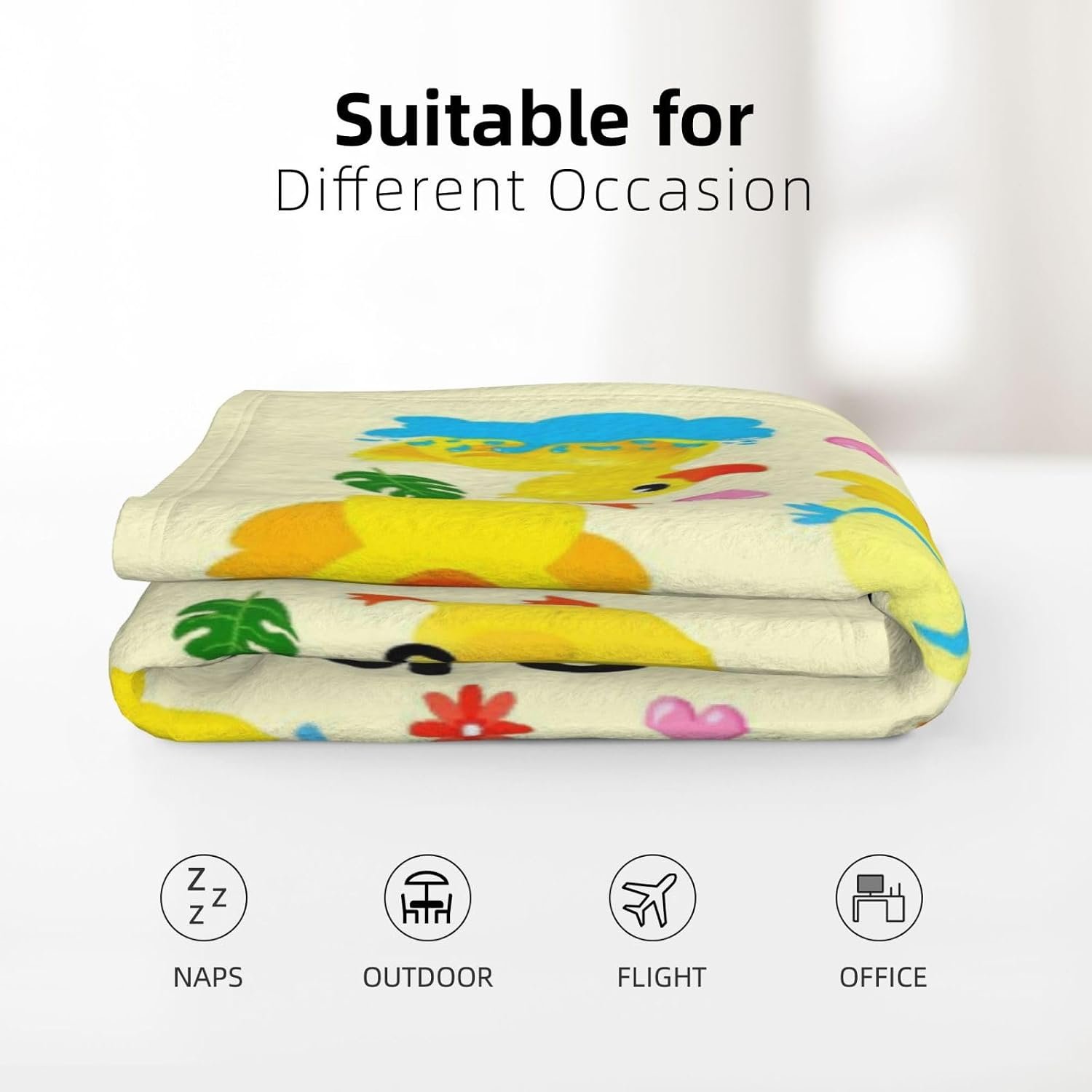 Duck Blanket Yellow Ducks Themed Gifts Just A Girl Who Loves Ducks Blankets Soft Warm Flannel Throw Blanket for Girl Kids Adults 50"x40" - Image 6