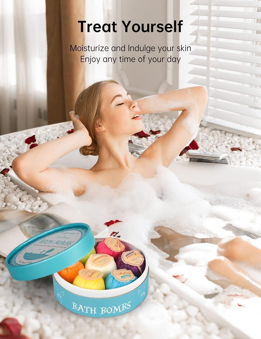 Aofmee Bath Bombs, 7pcs Bubble Bath Bombs for Women, Natural Handmade Fizzies Gift Set, Spa Organic Bathbombs for Kids, Essential Oil Personal Care Bath Gift for Birthday Mothers Day Christmas - Image 6