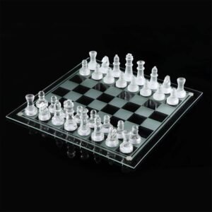 Elegant 10″ Glass Chess Set &...