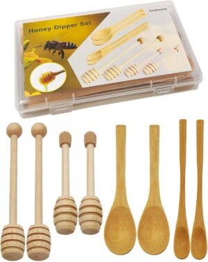 Wooden Honey Stick Dippers and Spoo...