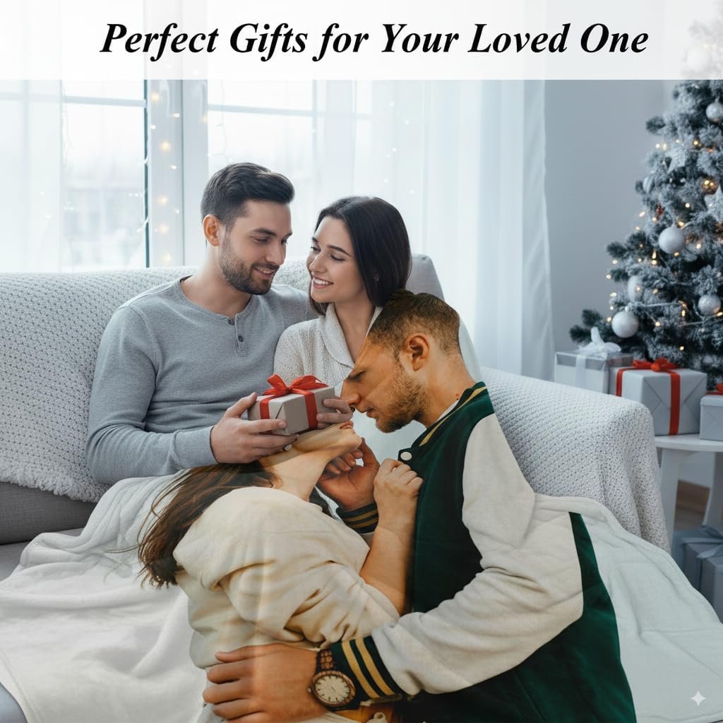 Custom Blanket with Picture Text Personalized Throw Blanket with Photo Super Soft Fleece Customized Photo Blankets for Couples Girlfriend Boyfriend Dad Mom for Birthday Christmas Valentine Gifts - Image 3