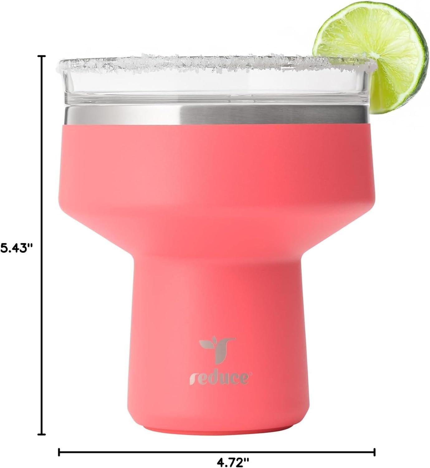 REDUCE Saltini 16 oz Cocktail Tumbler - Insulated Margarita Tumbler with Lid - Keeps Drinks Cold for 10 Hours - 360 Sippable Martini Glass Alternative - Shatterproof, Perfect for Parties - Daiquiri - Image 8