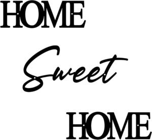 AHYS Home Sweet Home Sign Black Met...