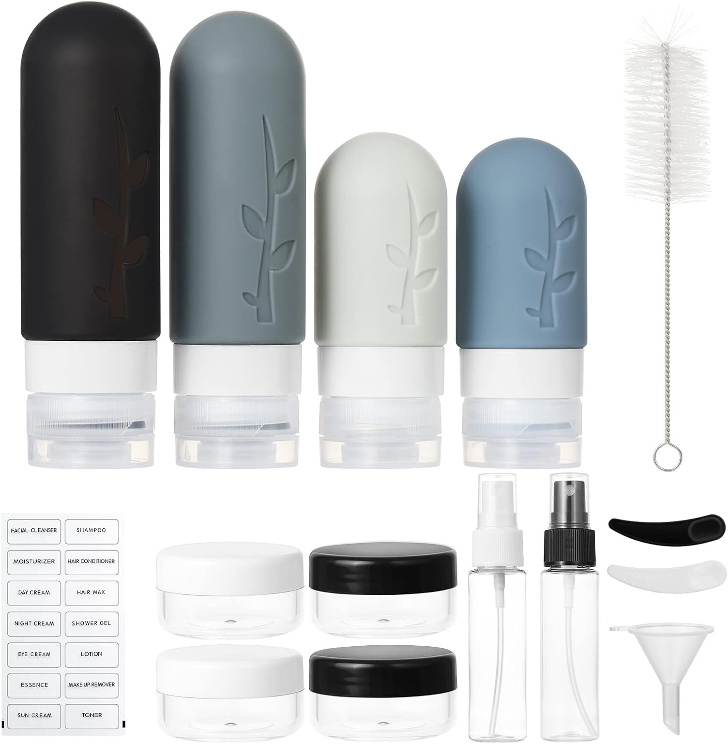 18 Pack Travel Bottles for Toiletries, Travel Essentials TSA Approved Silicone Travel Size Toiletries, Leak-Proof Refillable Travel Containers for Toiletries Vacation Essentials - Image 2