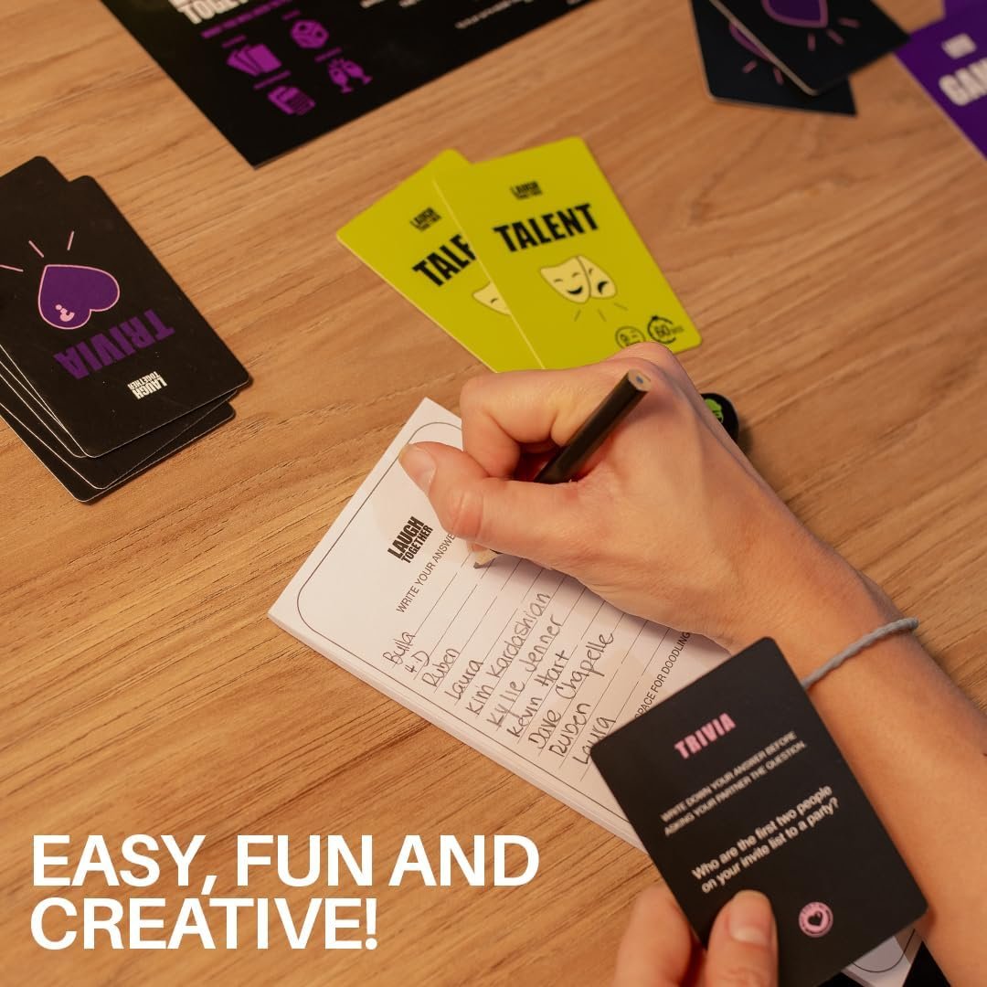 Why Don't We Laugh Together - Couples Card Game for Adults | 200 Cards Challenges, Trivia & Date Night Activity | Couple Games for Adults | Valentine's Day Gift for Him & Her - Image 8