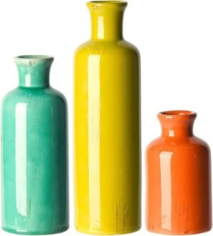 Colorful Ceramic Vase Set Home Deco...