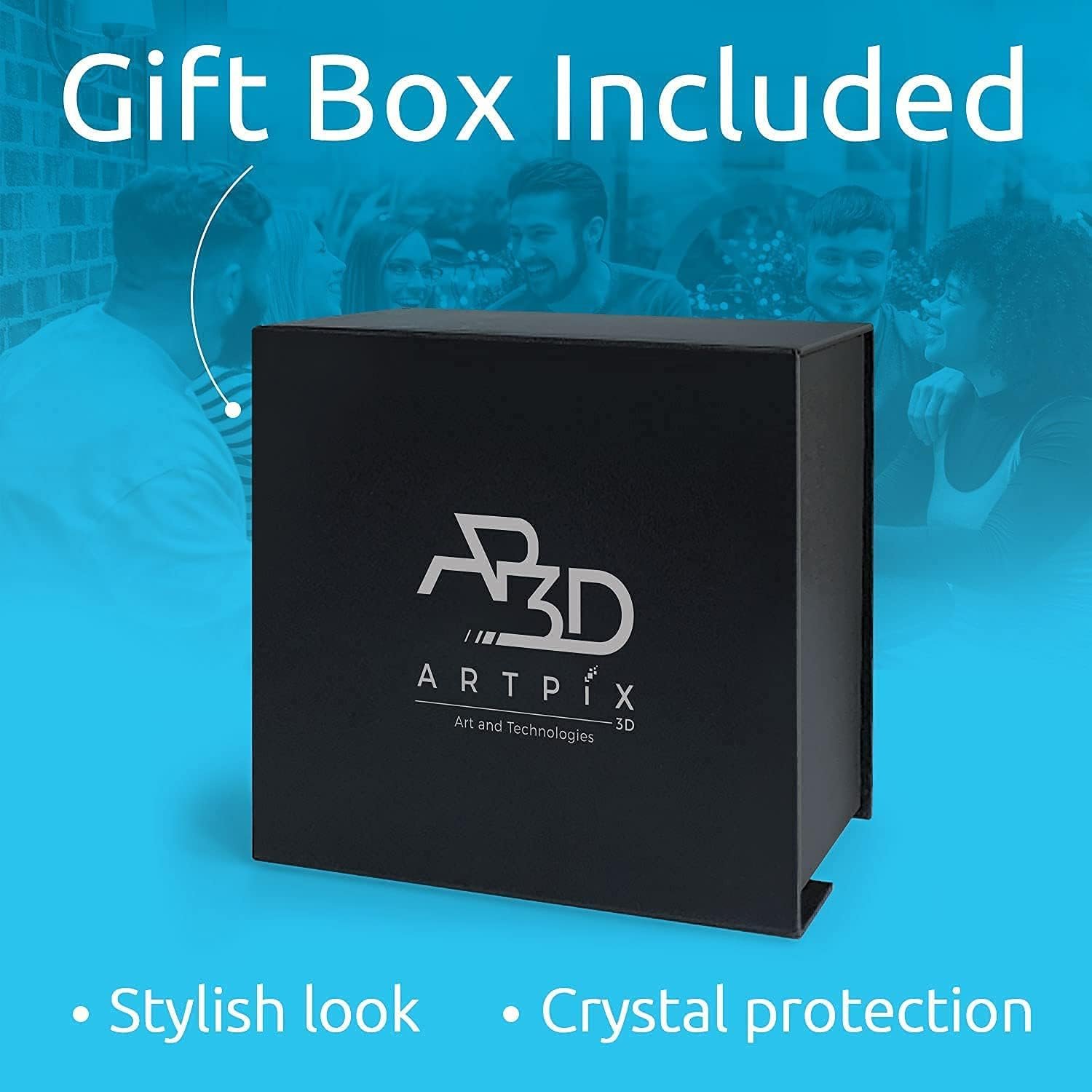 ArtPix 3D Crystal Photo, Personalized Gifts for Women, Wife, Mom, Her, Him, Men, Great Customized Gift With Your Own Photo - Anniversary, Wedding, Birthday - Custom Glass 3D Laser Etched Picture Frame - Image 6