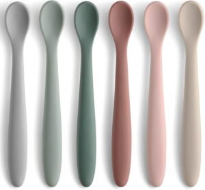6-Piece Silicone Baby Feeding Spoon...