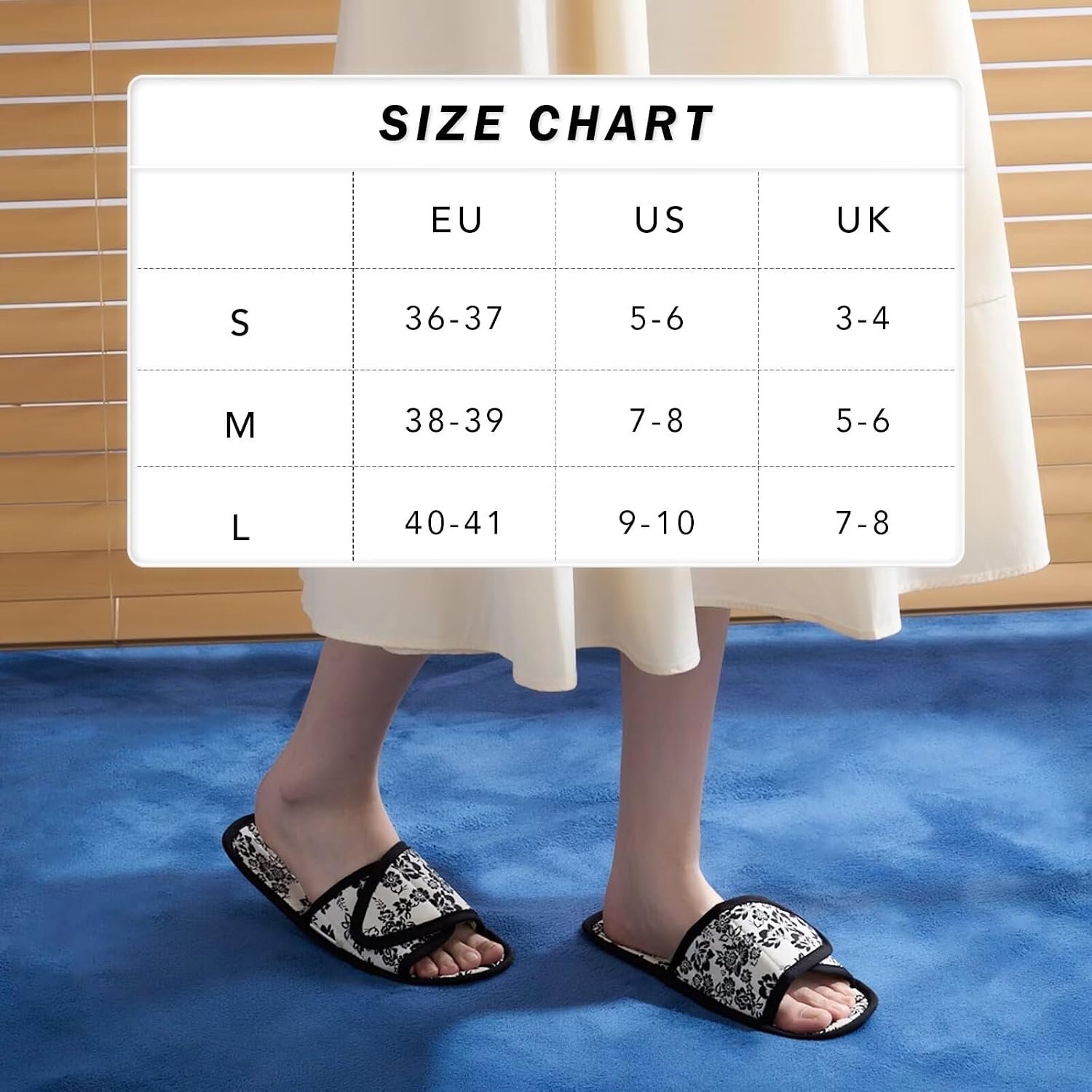 EUXTERPA Women Travel Slippers, Adjustable Ladies Slipper, Lightweight Easy Carry Foldable Travel Slippers with Storage Bag - Image 6