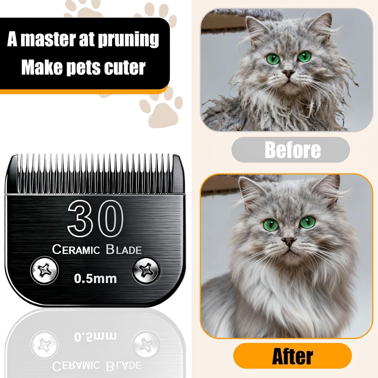 Dog Grooming Blades Detachable Stainless Steel Blade Compatible with Andis Clipper,Dog Clipper Blade for Wahl km10 Serise,Oster A5 Clippers (Black-#30/3PCS) - Image 7