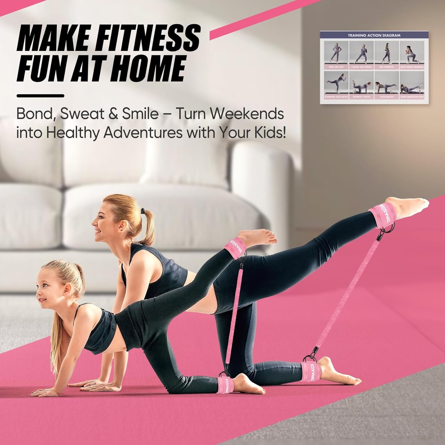 Resistance Bands with Ankle Straps, Ankle Weights Bands for Working Out, Exercise Band for Women Leg and Glute, Booty Workout Equipment for Kickbacks,Butt and Hip Training, Home Gym Fitness Equipment - Image 7