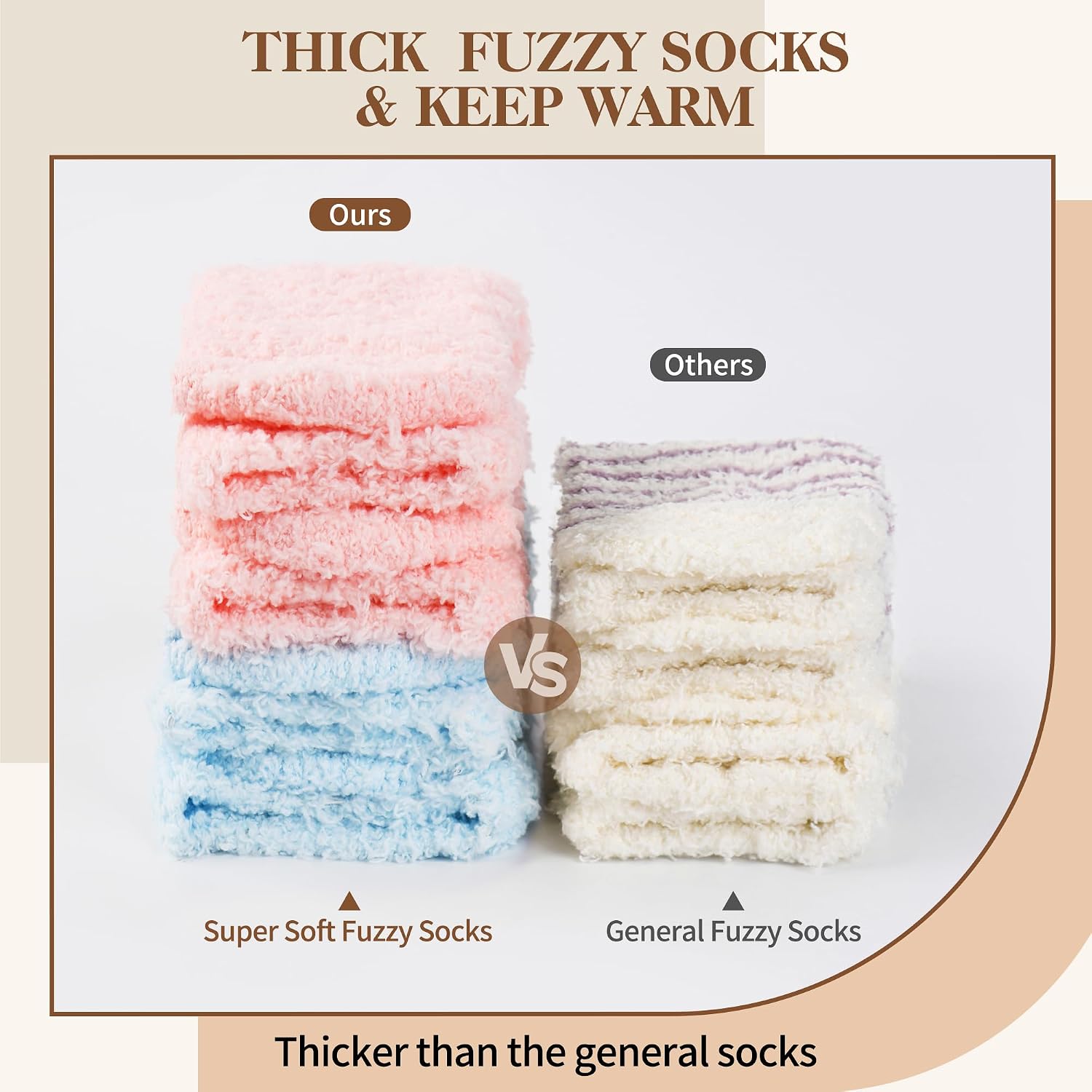 MARTIZA Womens Fuzzy Socks,6 Pairs Cozy Plush Fluffy Slipper Warm Soft Sleep Socks for Women Men Gifts - Image 3