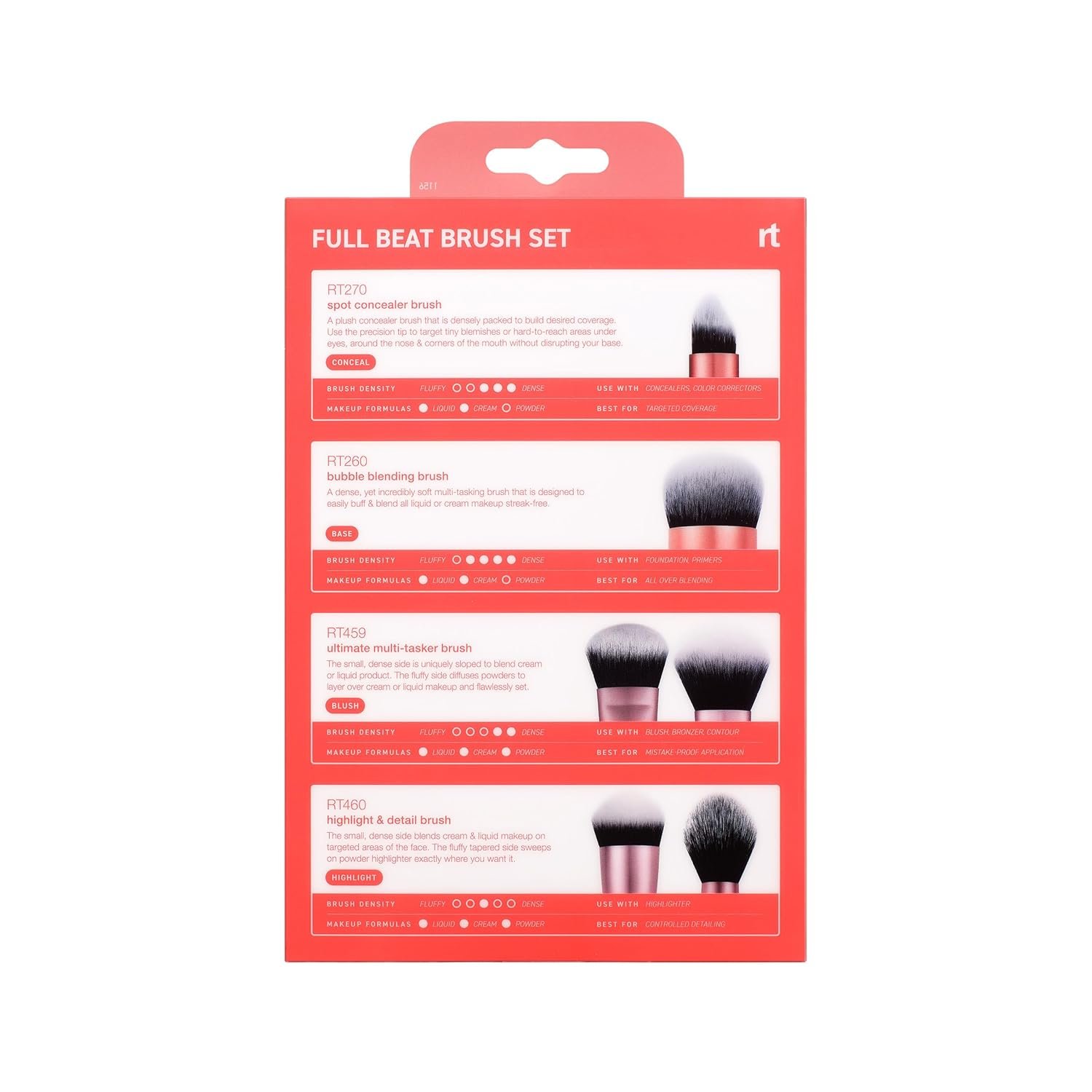 Real Techniques Full Beat Makeup Brush Set, 4 Piece Brush Kit for Foundation, Concealer, Blush, Contour, Highlight & Powder Blending, Travel Set, Soft UltraPlush Bristles, Cruelty-Free - Image 7