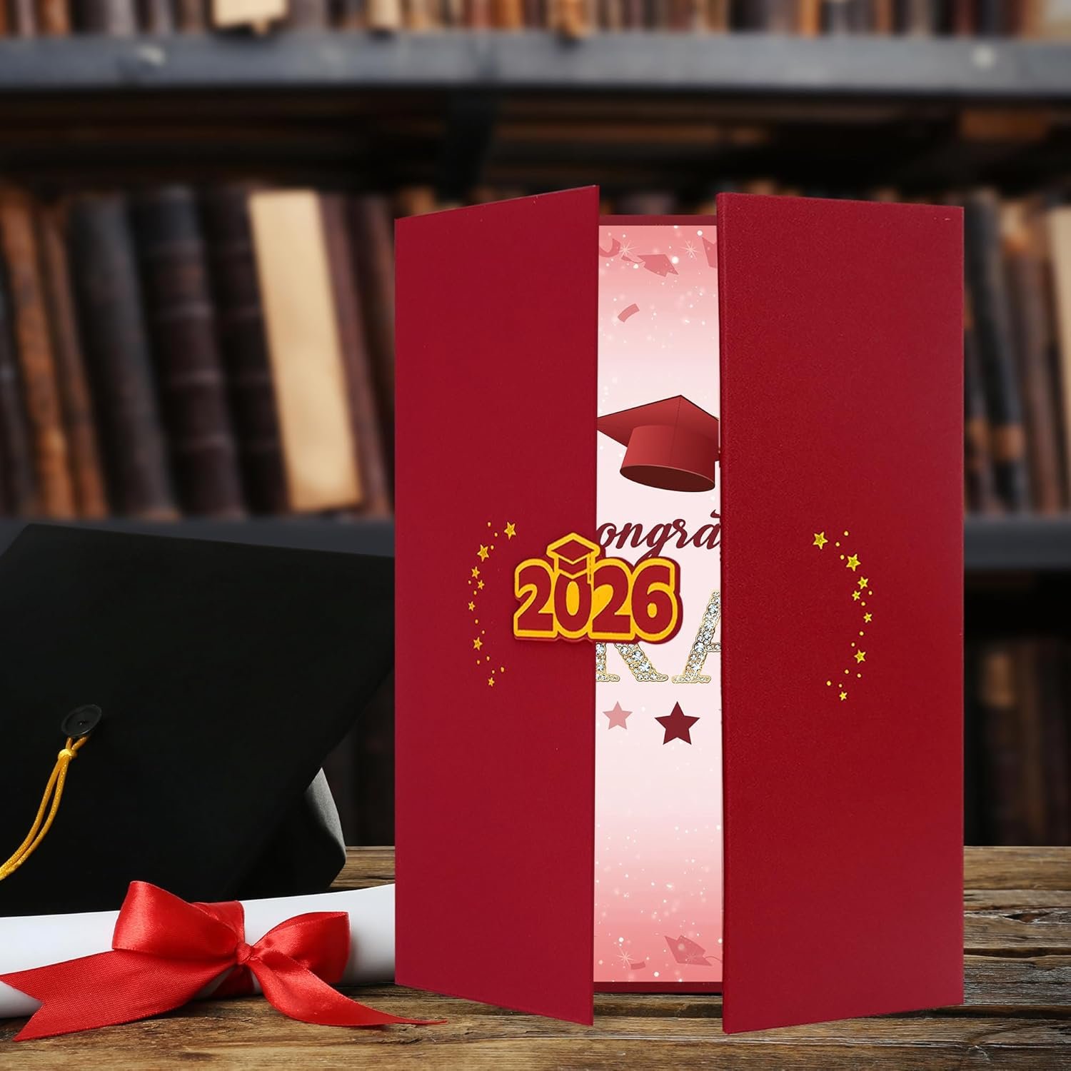 Vlipoeasn Red 2026 Graduation Guest Book Alternative, Red Gold Class of 2026 Graduation Party Decorations, Graduation Signature Book for 2026 College High School, Unique Graduation Gifts for Friends - Image 8