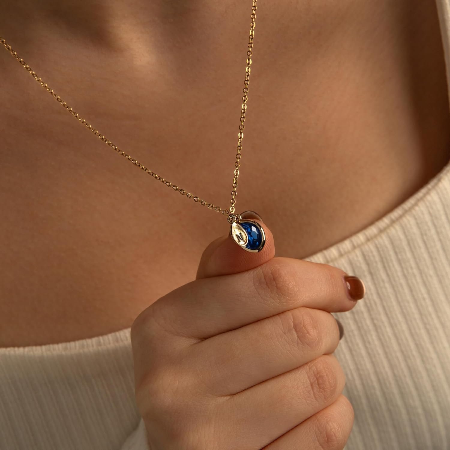 MignonandMignon Birthstone Necklace for Mom Grandma | Personalized Family Initial Necklace for Women | Grandkids Birthstone Jewelry Mothers Day Gift for Her - Image 5