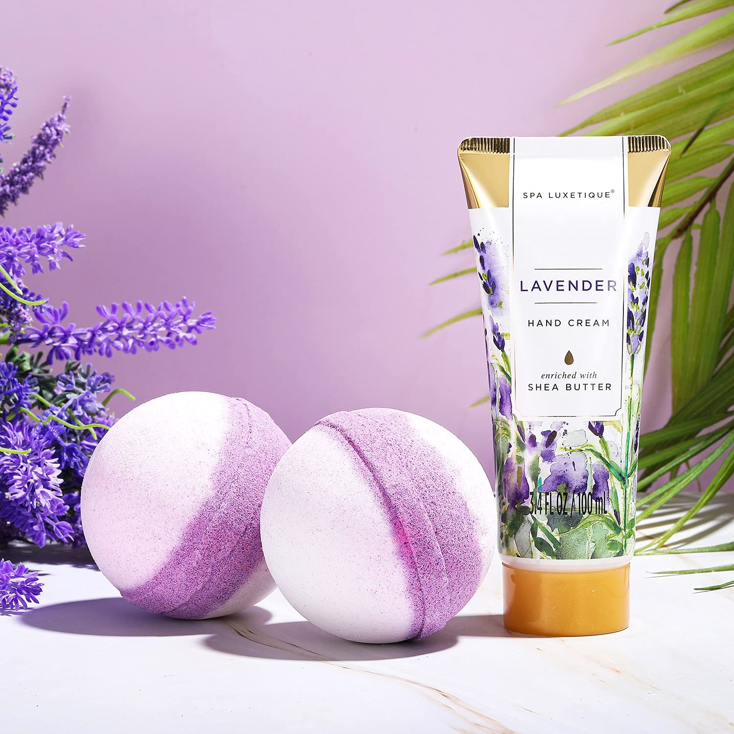 Spa Luxetique Spa Gift Baskets for Women 12 Pcs Lavender Spa Set with Body Lotions, Lavender Massage Oil, Birthday Christmas Gifts for Her - Image 5