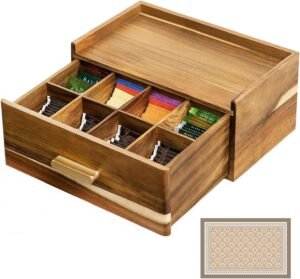 Acacia Wood Tea Bag Organizer with ...
