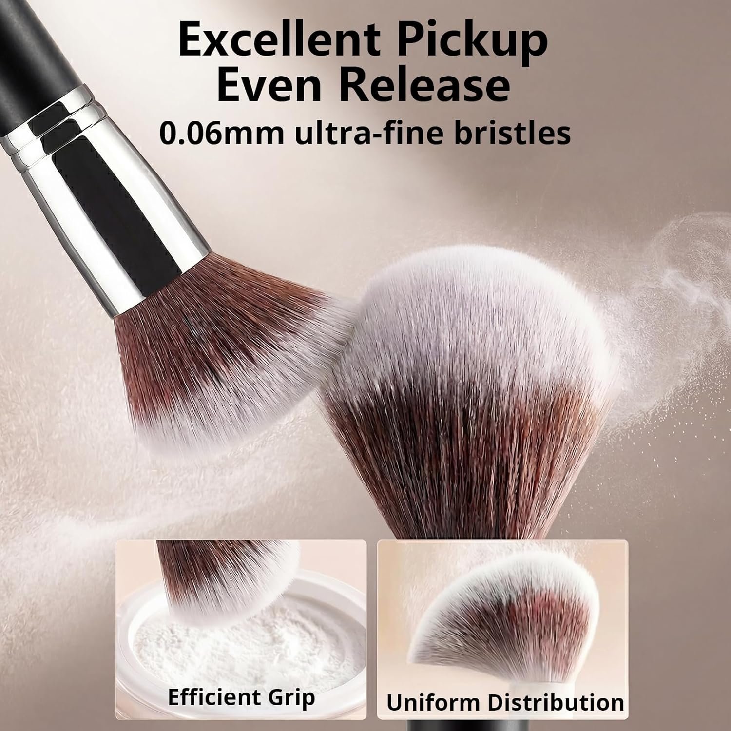 BEAKEY Makeup Brushes Set, Professional Foundation Eyeshadow Concealer Blush Powder Bronzer Applicator, 2 Blender Sponge with Beauty Paper Case - Image 2
