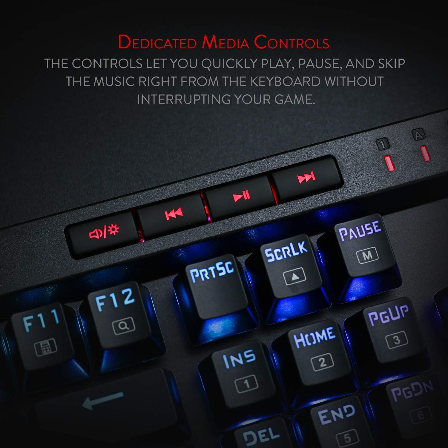 Redragon K580 VATA RGB LED Backlit Mechanical Gaming Keyboard with Macro Keys & Dedicated Media Controls, Hot-Swappable Socket, Onboard Macro Recording (Blue Switches) - Image 6