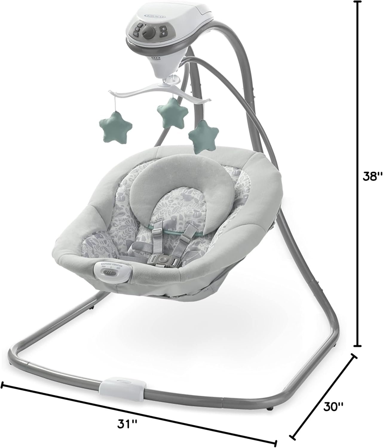 Graco Simple Sway Baby Swing, Side‑to‑Side Motion, Infant Swing with 6 Speeds, Vibration, Ivy - Image 8