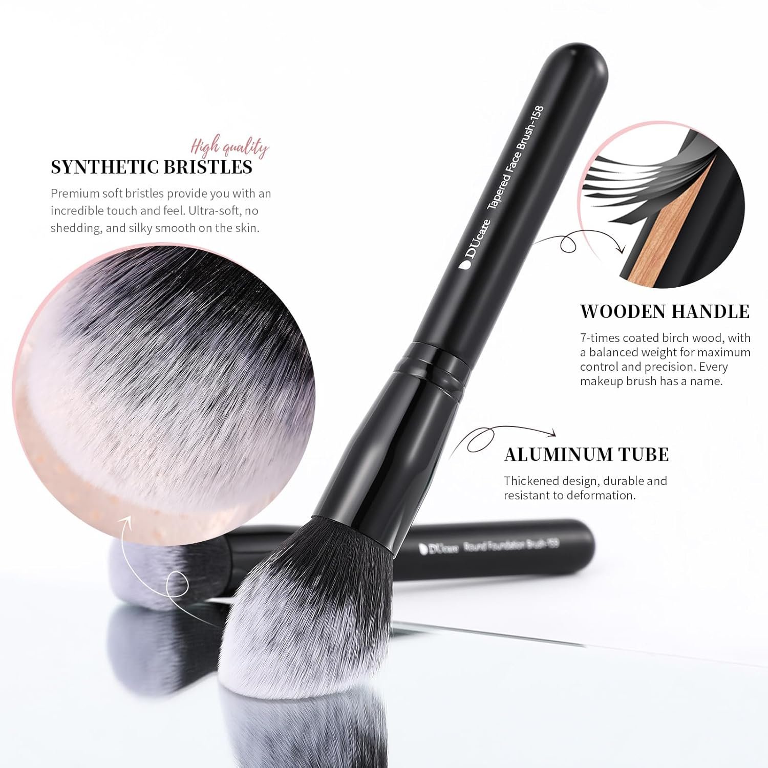 DUcare Professional Makeup Brushes Set 27Pcs Makeup Brush Set Premium Synthetic Kabuki Foundation Blending Face Powder Blush Concealers Eye Shadows Brushes - Image 5