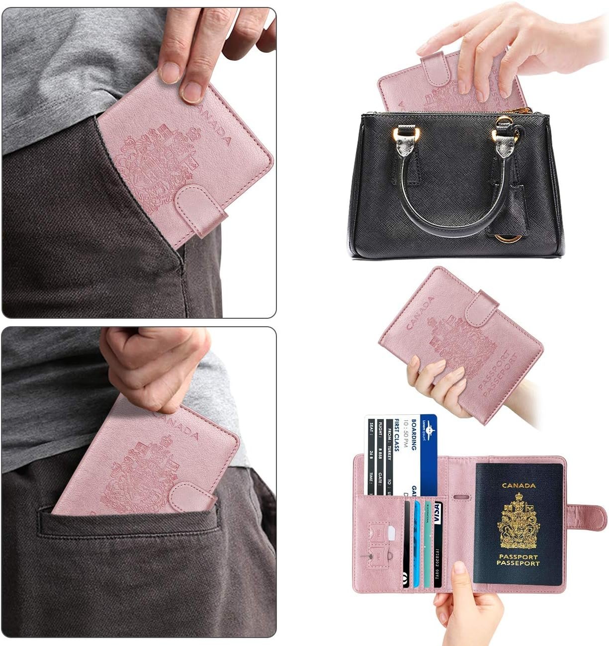 WALNEW RFID Blocking Passport Holder Travel Wallet Cover Case - Image 7