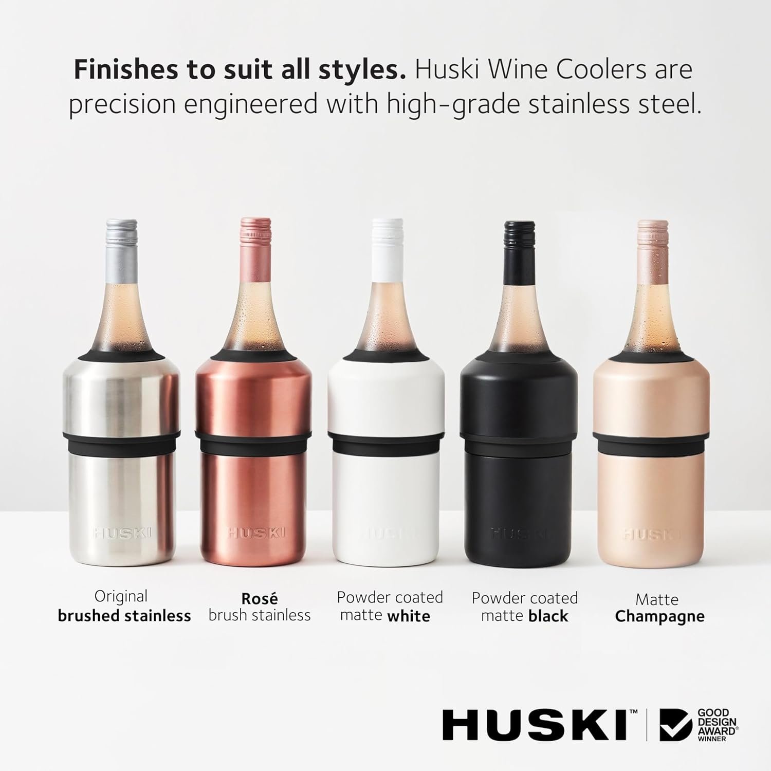 Huski Wine Chiller | Award Winning Iceless Design | Keeps Wine Cold up to 6 Hours | Wine Accessory | Next Generation Ice Bucket | Fits Some Champagne Bottles | Perfect Gift for Wine Lovers (Stainless) - Image 4