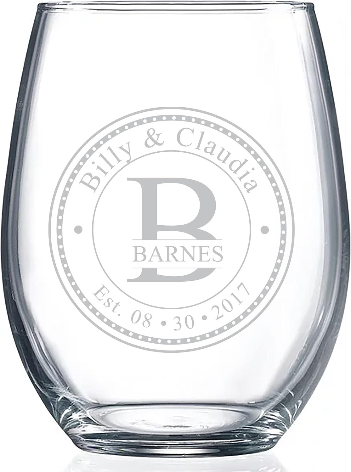 Personalized Stemless Wine Glasses (21oz) - Laser Engraved Anniversary & Wedding Gifts w/Names & Date - Dishwasher Safe. Custom Wine Glasses - Couples Gifts - Coasters & Cutting Board Options!