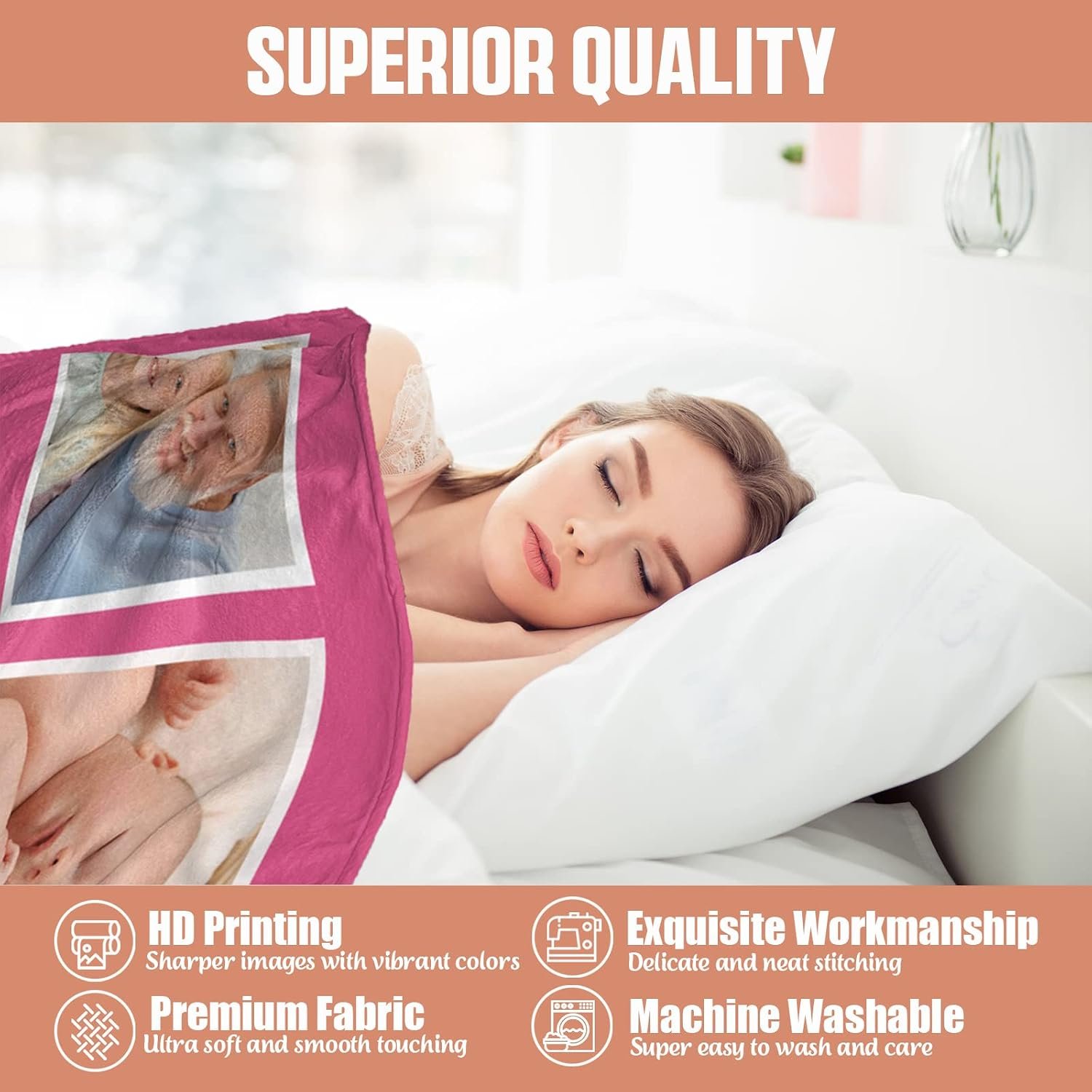Gifts for Grandma Blanket from Grandkids Personalized Mothers Day Best Grandma Blanket Custom Blankets with Photos Customized Picture Throw Christmas Mothers Day Birthday Gifts - Image 4
