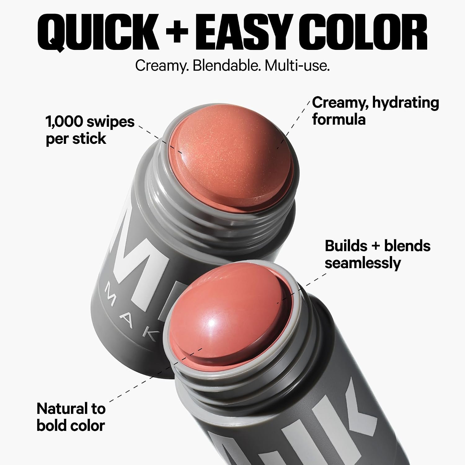 Milk Makeup Lip + Cheek Stick – Buildable Cream Blush + Lip Color w/Hydrating Mango Butter + Avocado Oil for a Natural Flush – Long-Lasting, Multiuse, Vegan Formula - Image 2