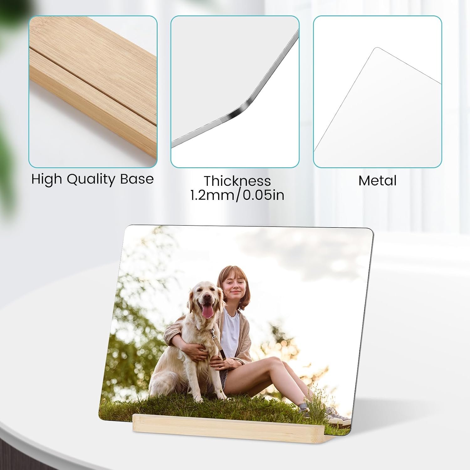 Custom Metal Picture Frame, Personalized Photo Prints Picture Frame, Photo Printing with Easel Customized Gifts for Family, Couples, Lovers, Friend - Image 6