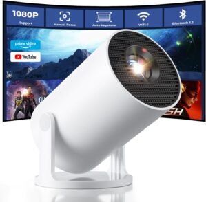 CLOKOWE Mini Projector with WiFi an...