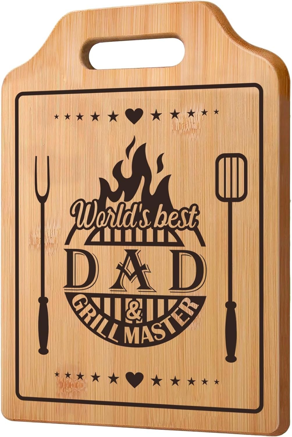 Fathers Day Gift Ideas, Gift for Dad from Daughter Son, Bamboo Cutting Board 31 * 22 * 1cm, Best Dad Ever Gift Fathers Day Xmas Gift Stocking Stuffers for Men